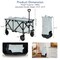Outdoor Folding Utility Wagon Cart with Adjustable Handle and Cup Holder for All-Terrain Wheels